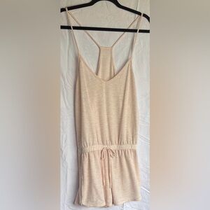 Wasabi + Mint Women's  sleeveless  pink and beige striped romper Medium
